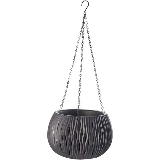 Dksfjkl - Hanging Planter Indoor Flower Pots Outdoor Balcony Hanging Patio Basket Home Decor - Black