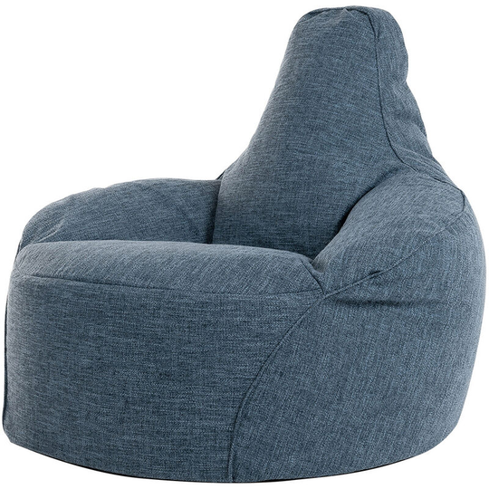 Oslo Recliner - Giant Herringbone Armchair Bean Bag - Navy Blue