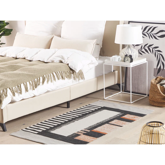 Mortenson Tufted Cotton Grey/Black Rug
