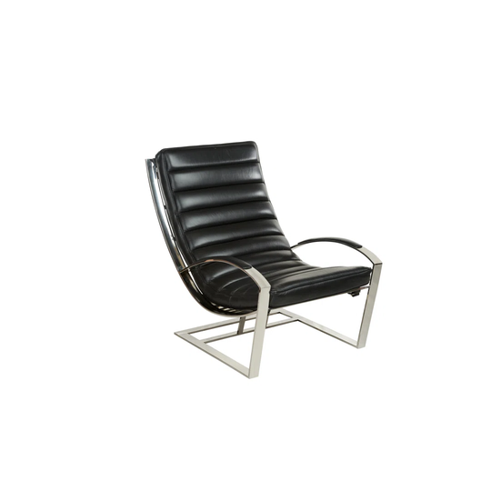 Marlborough Club Chair With Pouf - Black