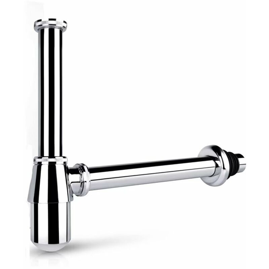 Universal Cup Trap for Washbasins & Sinks BR-Vie, Siphon with Cleaning Opening + Assembly Instructions - Perfectly Matching Waste Set - Design Bottle