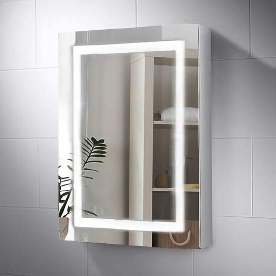 Neshome - 700 x 500mm led 1 Door Bathroom Mirror Cabinet