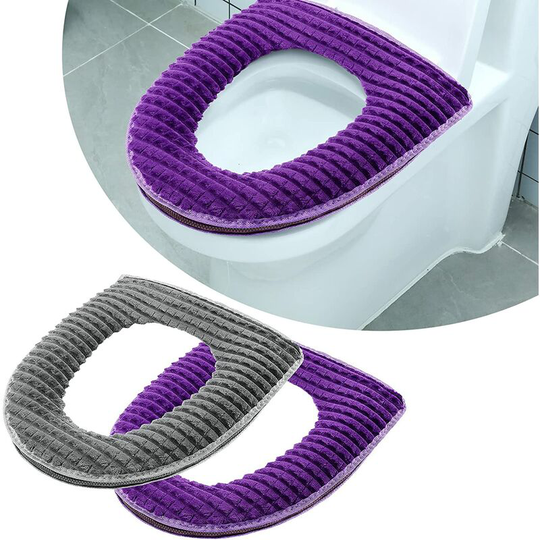 Toilet Seat Covers for Bathroom 2 Pieces Toilet Seat Cushion Cover Soft Warmer Warm Washable Soft Fabric Toilet Seat Cover Toilet Seat Cover with