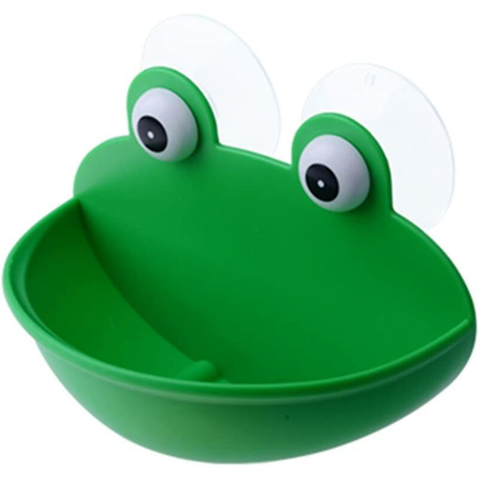 Ilovemilan - 1Pce cut frog shaped soap tray rack, silicone portable soap tray rack is used for shower, bathroom, kitchen, countertop and travel
