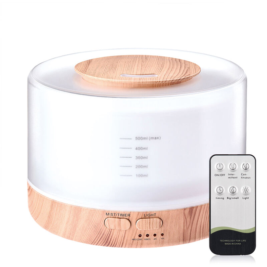 Superseller - 500ml Large Capacity Essential Oil Aromatherapy Diffuser Fragrant Oil Air Humidifier - Light Beige