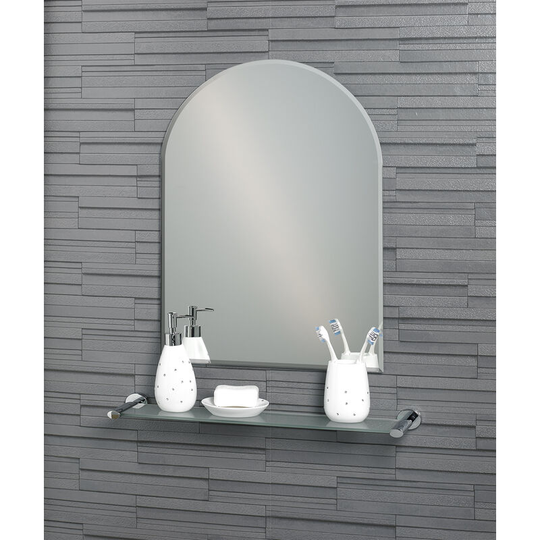 Frameless Wall Mounted Arch Hampton Bathroom Mirror - Mirror