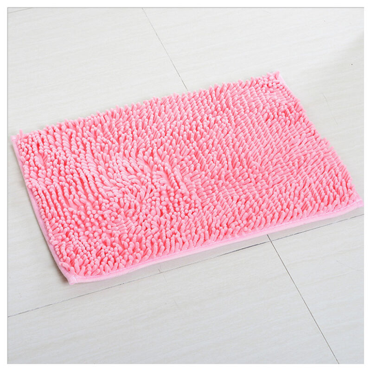 Perleraregb - Soft Absorbent Chenille Microfiber Non-Slip Bathroom Mat Machine Washable 40 * 60cm Pink