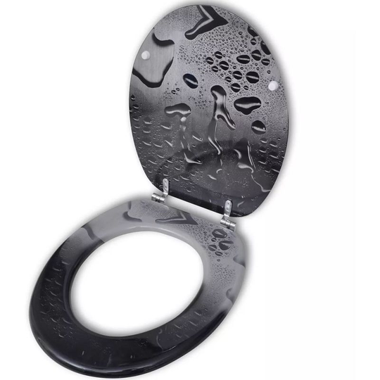 Toilet Seat with mdf Lid Water Drop Design VD03999