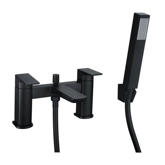 Delaune Contemporary Bath Shower Mixer Tap: Matt Black