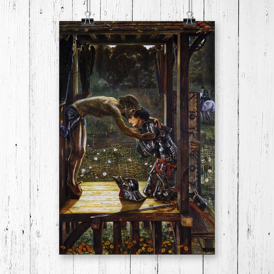 'The Merciful Knight' by Edward Burne-Jones Graphic Art
