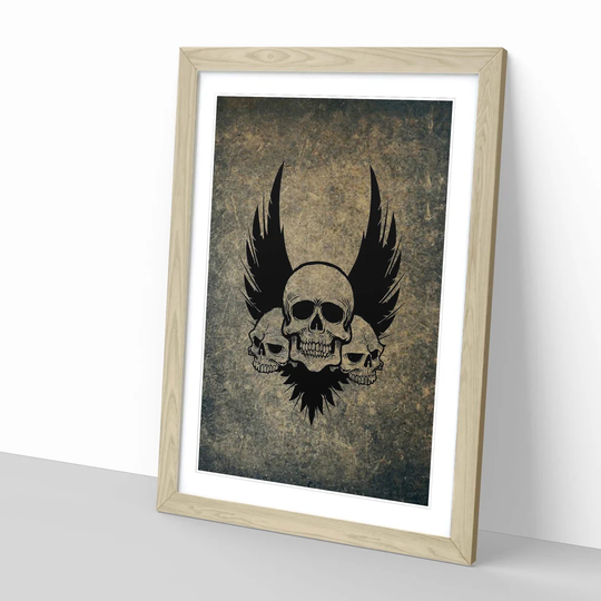 'Wings and Skulls' Framed Graphic Art