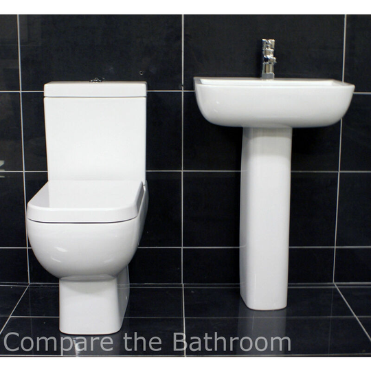 Rak Ceramics - Rak Series 600 Basin Toilet Set with Luxury Soft Close Seat Bathroom Suite