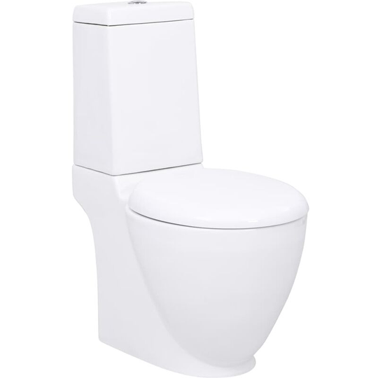 Ceramic Toilet Back Water Flow White - White