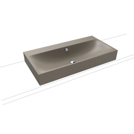 Grey Steel Enamel Rectangular Inset Basin Bathroom Sink