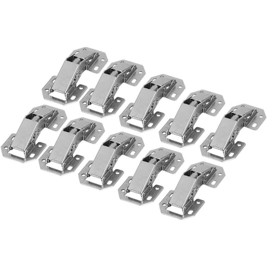 Hinge Door Opening Cupboard Cabinet Soft Close Invisible Hinge Furniture Door Steel Bent Corner(10Pcs)