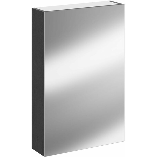 Napoli Nero Oak 500mm Wall Mounted Mirrored Cabinet - Nero Oak