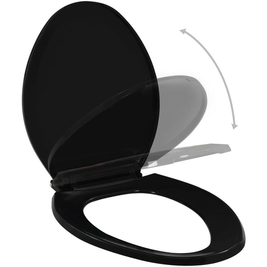 Soft-close Toilet Seat with Quick-release Design Black VD06392 - Hommoo