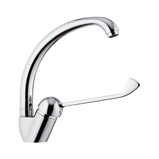 Remer - F-Type Faucet Basin Mixer Chrome Plated Tap Extended Lever Disabled Mobility