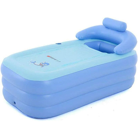 Etoile - pvc Adult Portable Folding Inflatable Bathtub Detachable Bath Durable Heating (blue)