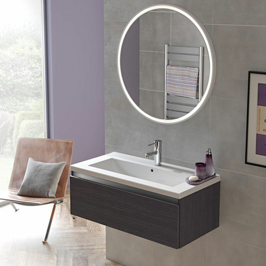Rosie Round led White Frame Bathroom Mirror 800mm Diameter - Signature