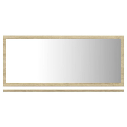 Bathroom Mirror White and Sonoma Oak 80x10.5x37 cm Engineered Wood Vidaxl White