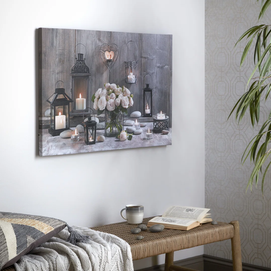 Cosy Cottage LED Printed Canvas