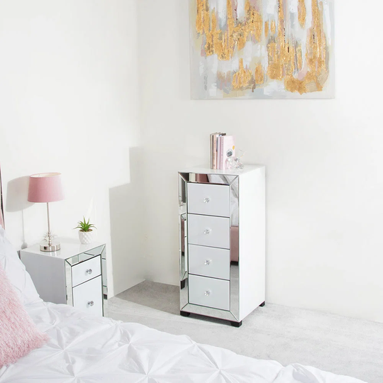 Williams 96cm Tall Chest of Drawers for Living Room Furniture, Wooden 4 Drawers Storage Cabinet