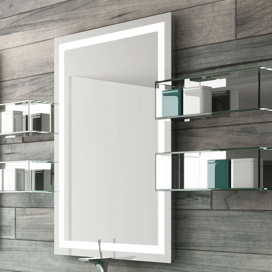 Dessa Lighted Wall Mounted Bathroom / Vanity Mirror in Silver