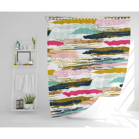 Gearldine Polyester Shower Curtain Set