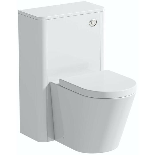 Mode - Carter white back to wall unit and contemporary toilet with soft close seat - White