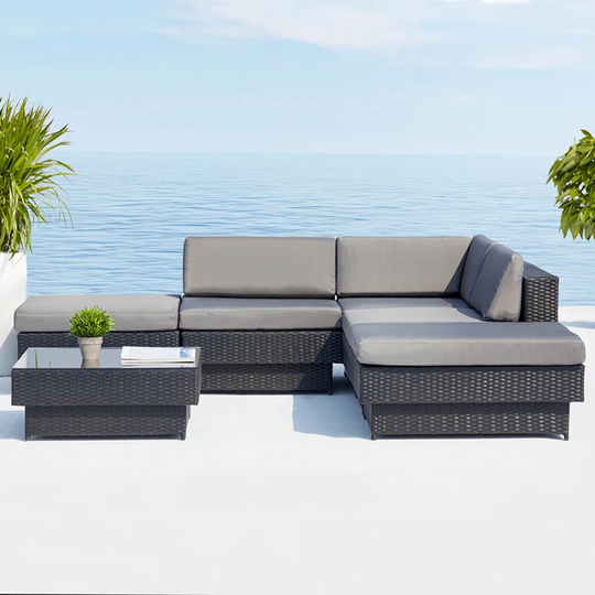 Chaima Rattan 4 - Person Seating Group with Cushions