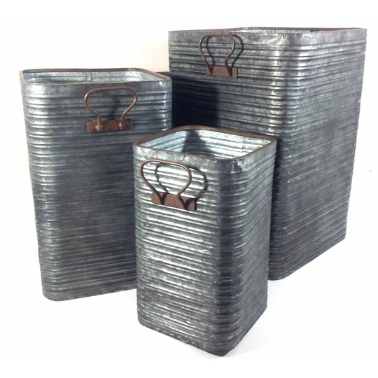 Yasmine 3 Piece Metal Cachepot Set