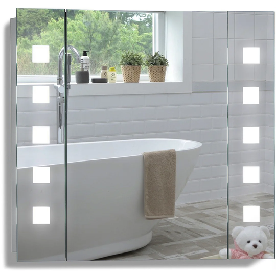 Seguin 65cm x 60cm Surface Mount Mirror Cabinet with Lighting
