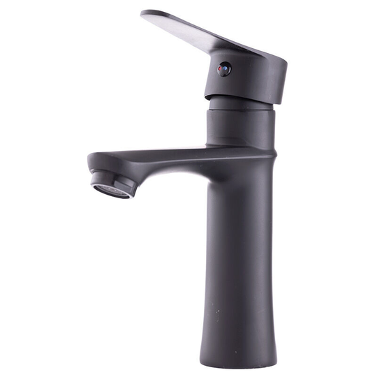 Brass / Zinc Basin Faucet, Black, Hot-Cold Water, Hoses, Low Spout, Single-lever [QLI-FA982] (QLI-FA982)