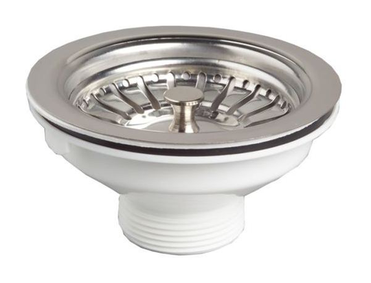 Kitchen Basin Drain Dopant Sink Waste Strainer Basket Leach Plug Steel 90mm 6/4'