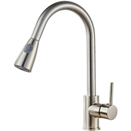 Axhup - Kitchen Tap, 360 Degree Pull Out Rotate Sink Mixer Kitchen Faucet with Sprayer (Chrome)