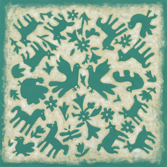 Folk Story in Jade by Chariklia Zarris - Wrapped Canvas Painting