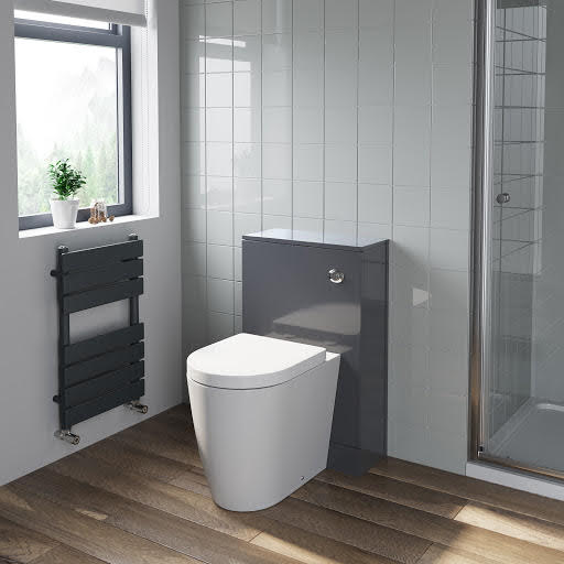 Artis Grey Gloss Concealed Cistern Unit With Bordeaux Toilet - 500mm Width (215mm Depth)
