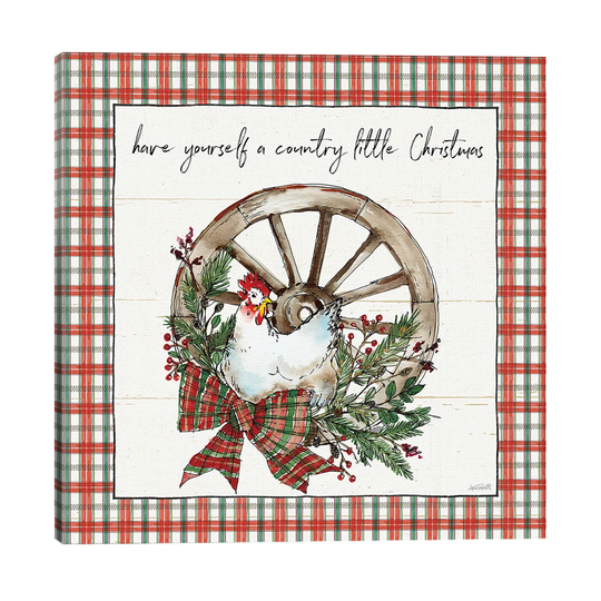 'Holiday on The Farm - Plaid' Graphic Art on Canvas