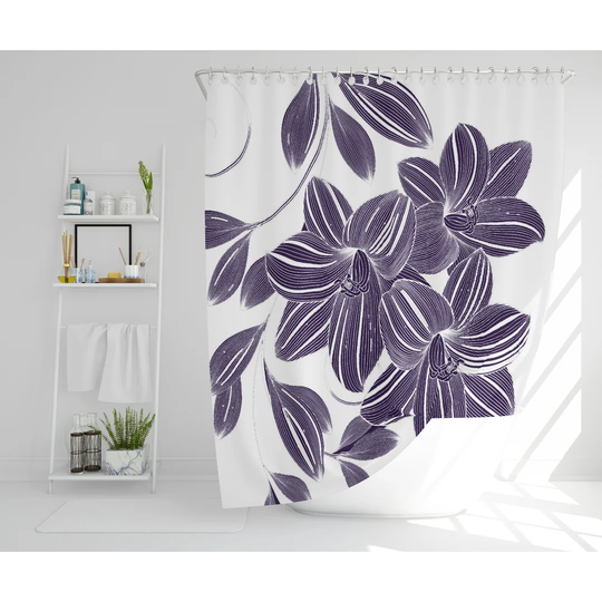 Garnell Polyester Shower Curtain Set
