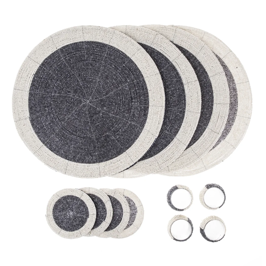 Cromwell 12 Piece Placemats, Coasters and Napkin Rings Set