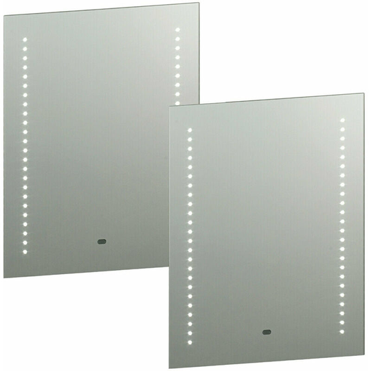 2 pack IP44 led Bathroom Mirror 60cm x 50cm Vanity Light Motion Switch & Shaver