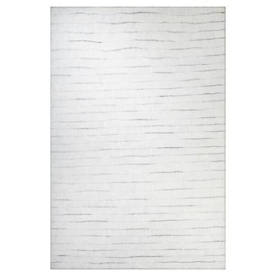 Clouser Machine Woven White Rug