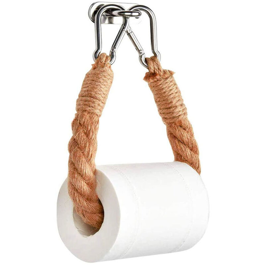Toilet Paper Holder, Industrial Wall-Mounted Towel Rack with Metal Hook for Bathroom, Towel or Shower Curtain-Khaki
