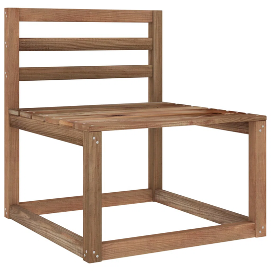 Garden Pallet Middle Sofa Brown Impregnated Pine Wood