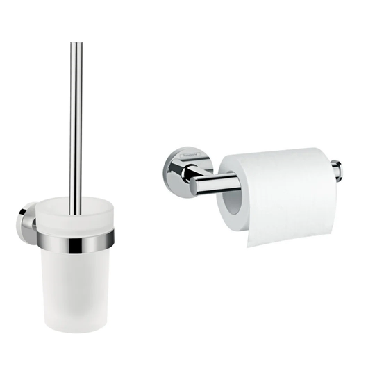 Logis Universal - Replacement Roll Holder + Toilet Brush Pack, Chrome (41722000-DUOLOGIS3)