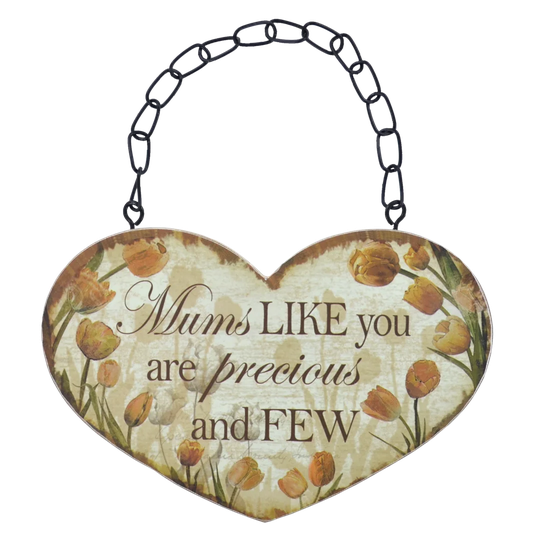 Wood Plaque Heart Mums Like You Wall Décor
