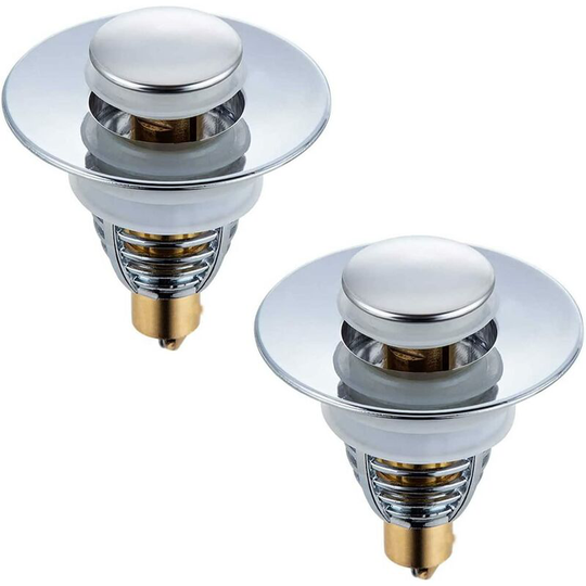 Set of 2 sink drains - universal pop-up stopper - for kitchen, bathroom, BR-Vie