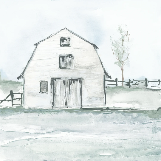Neutral Barn III by Chris Paschke - Wrapped Canvas Painting