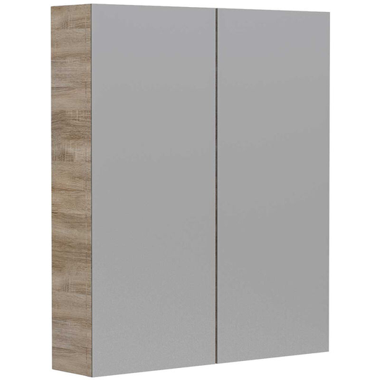 Napoli Bordalino Oak 600mm Wall Mounted Mirrored Cabinet - Bordalino Oak